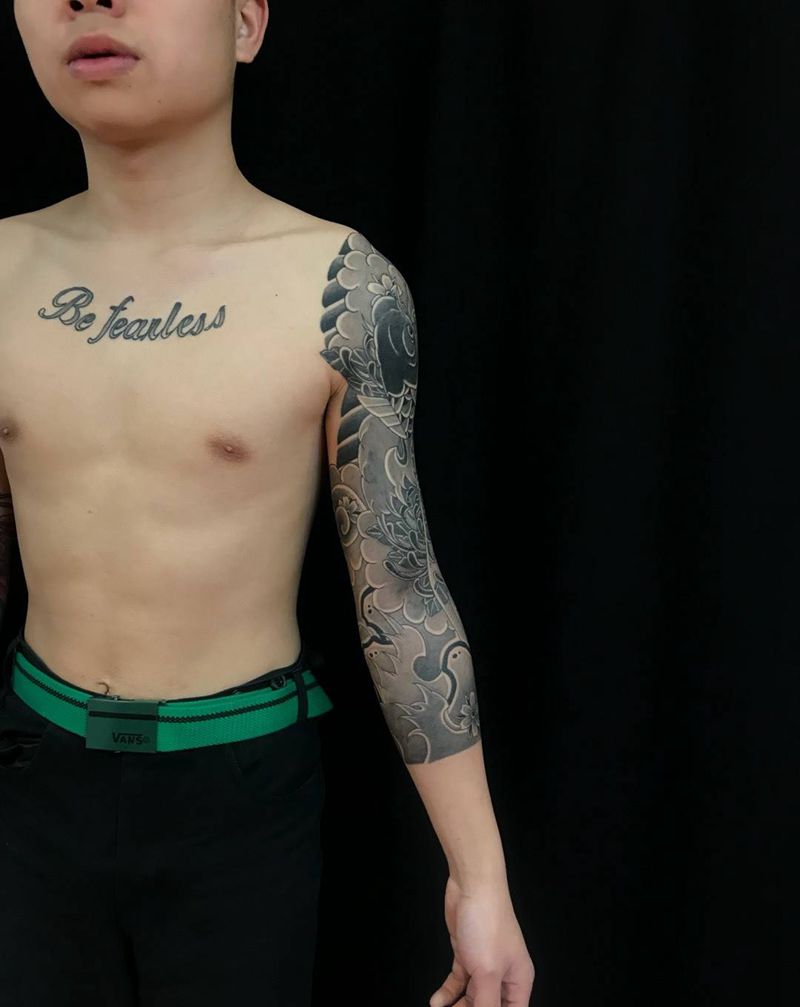 七分臂纹身图片