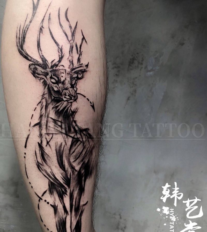 麋鹿纹身图片