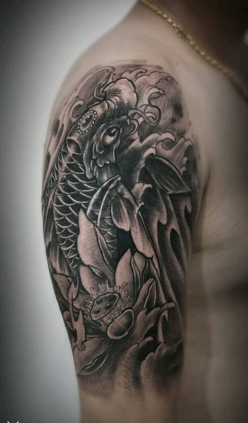 招财鱼纹身图片