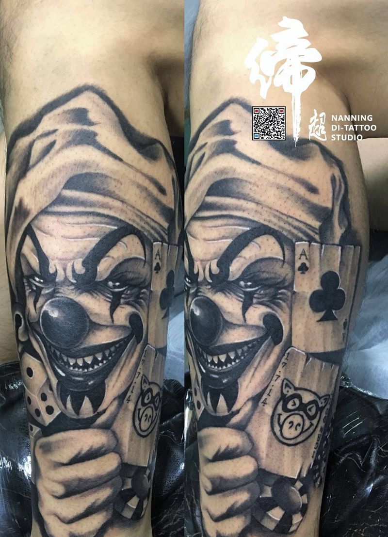 扑克小丑纹身图片