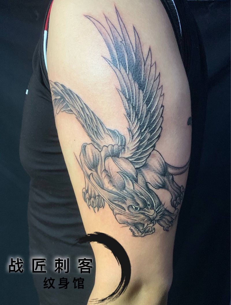 穷奇纹身图片_手臂纹身图案