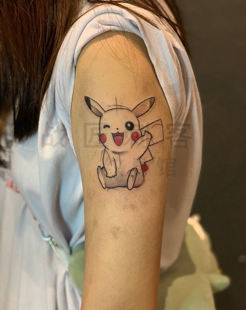皮卡丘纹身图片_手臂纹身图案