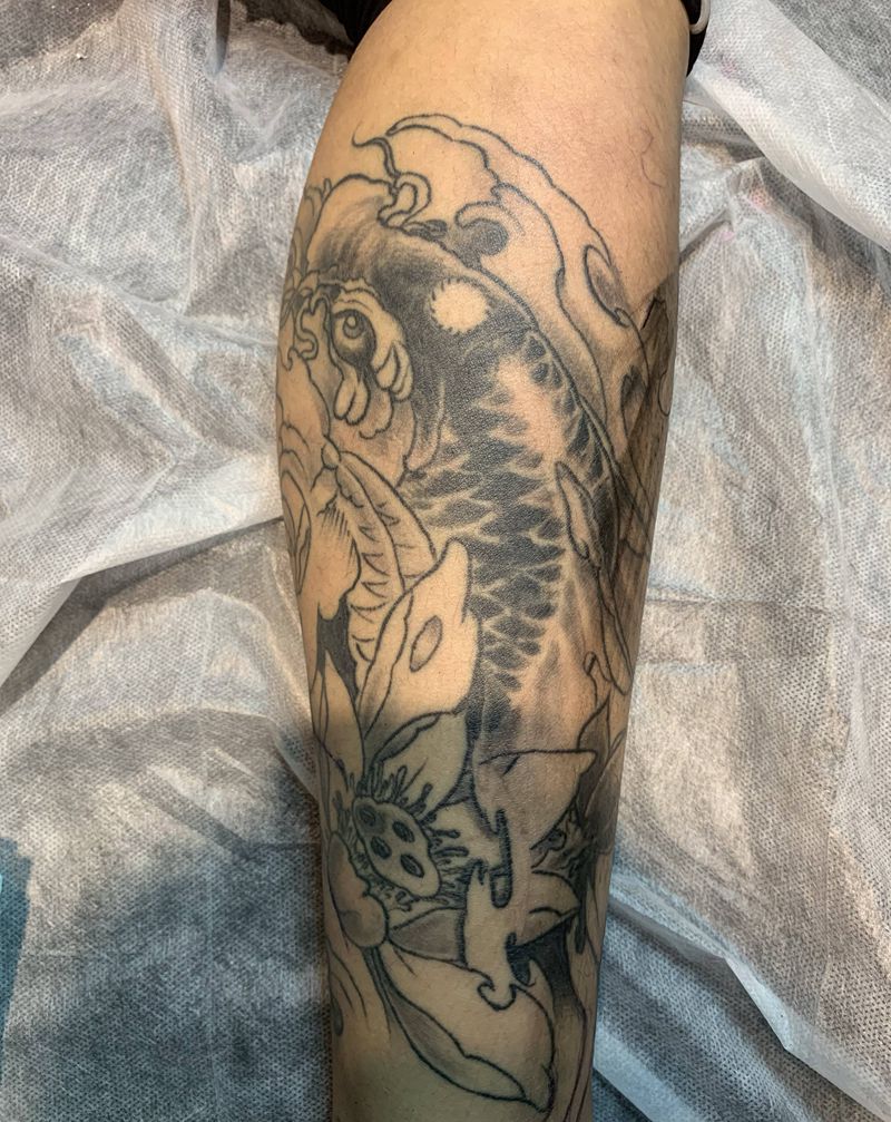 拯救一条鱼纹身图片_脚部纹身图案