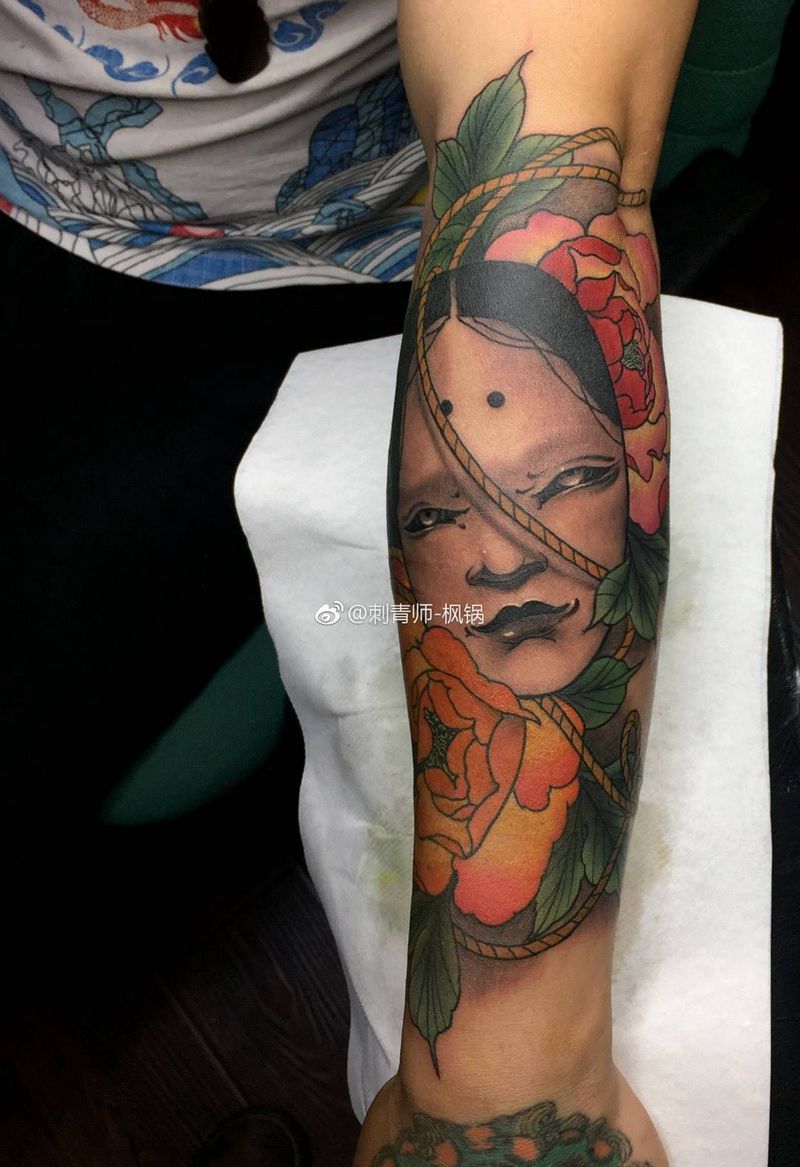 这叫花臂的开始纹身图片_成品手臂手部传统鬼神人物背部肩部胸部腰部纹身图案