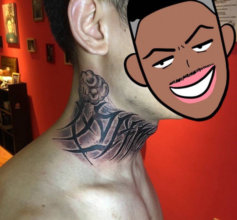 原创暗黑花体纹身图片