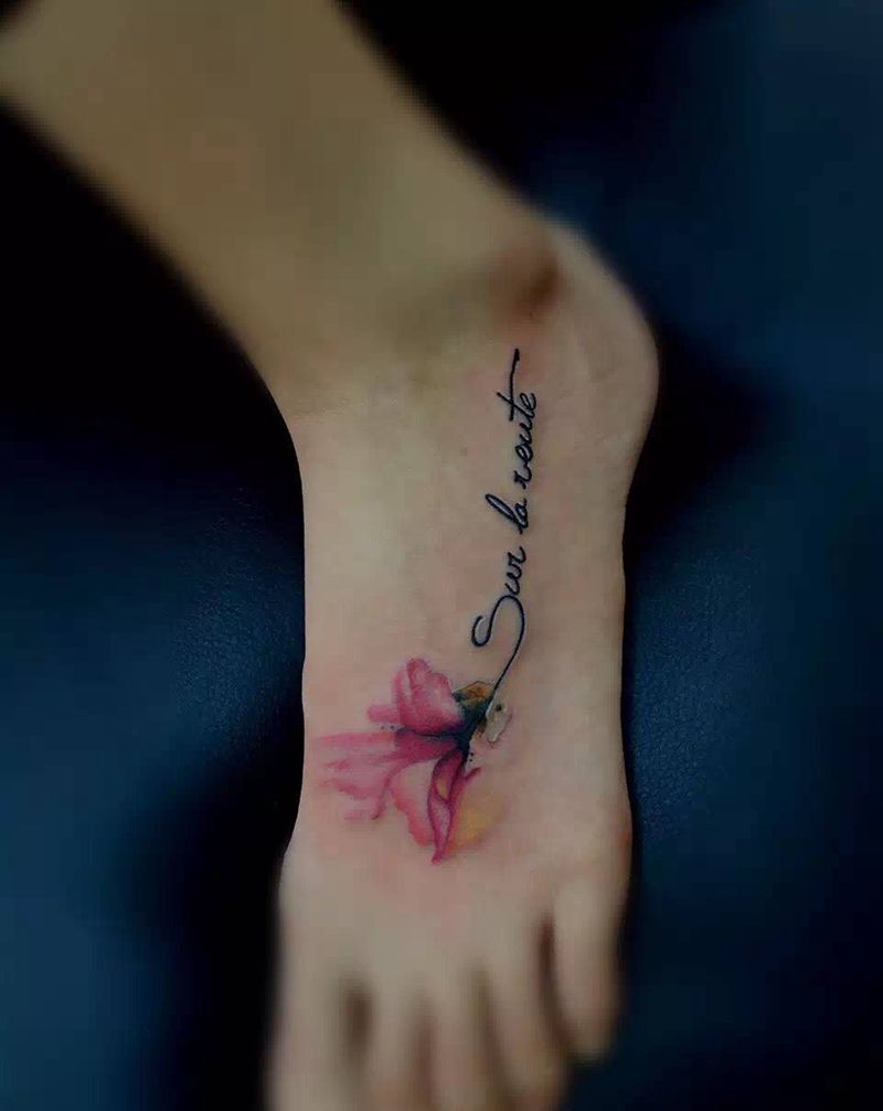 小清新纹身图片_脚部植物原创成品纹身图案