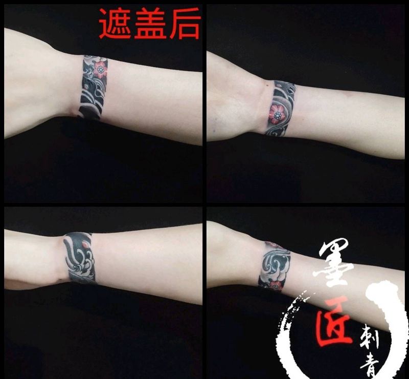 臂环遮盖失败纹身纹身图片_手臂新传统纹身图案