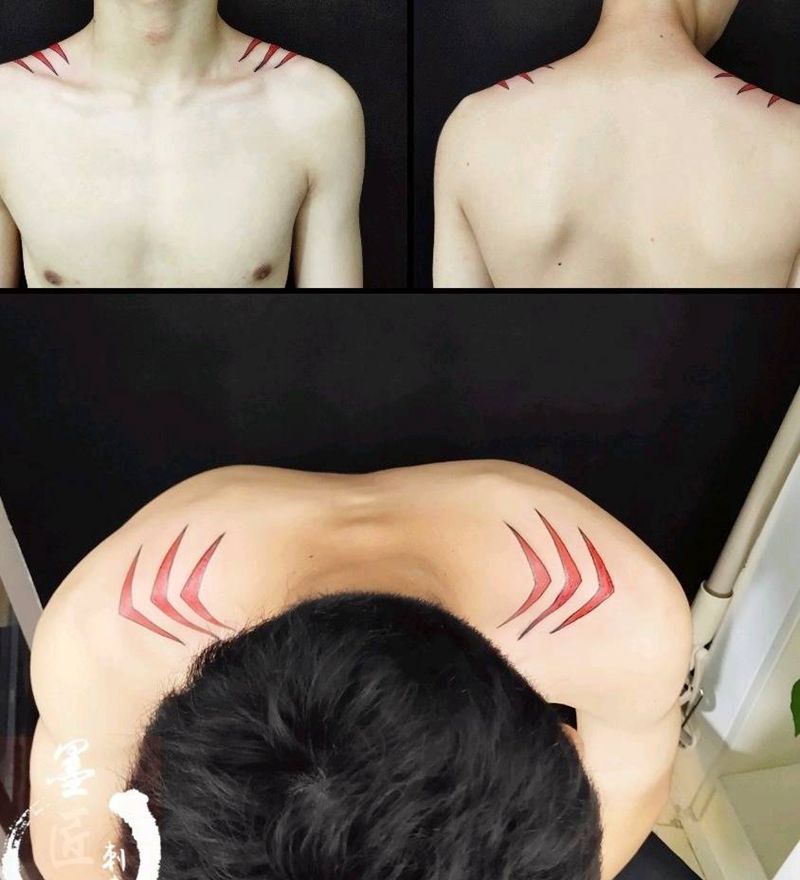 海贼王甚平同款纹身图片_肩部图腾纹身图案