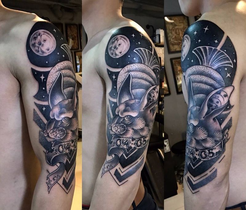 守纹身图片_成品手臂手部清新欧美几何静物动物原创图腾纹身图案