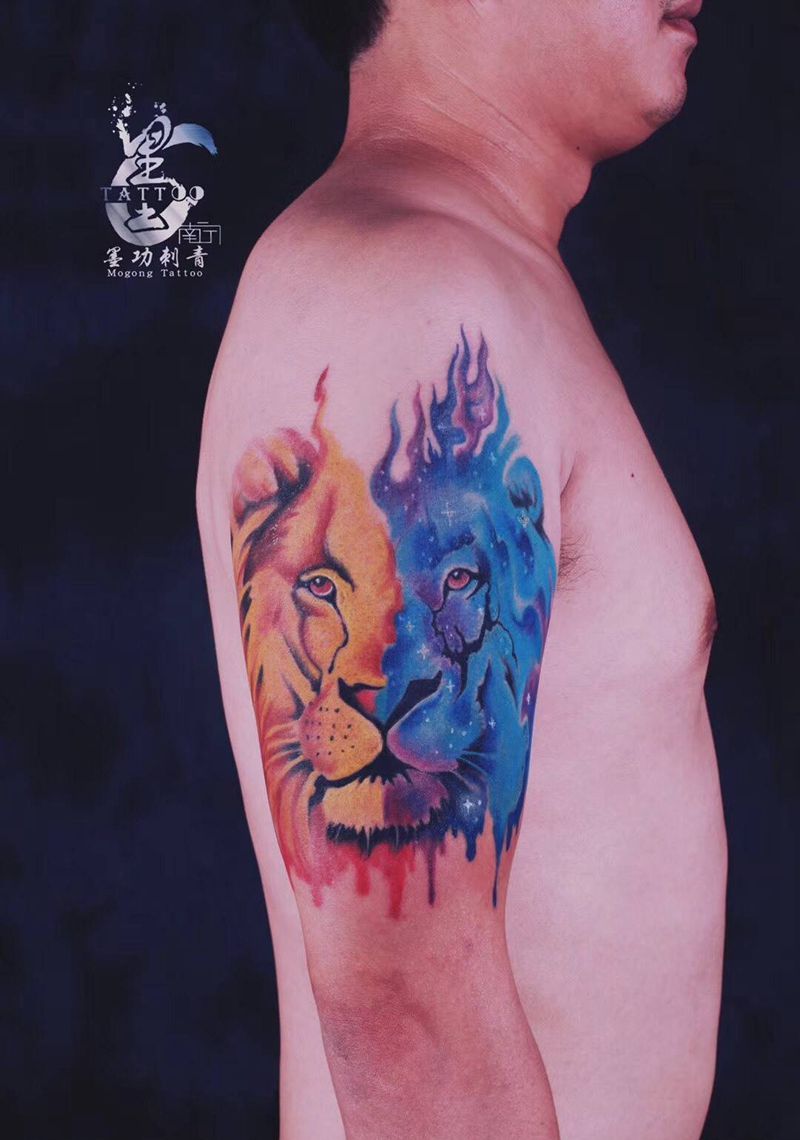 个性狮子纹身图片