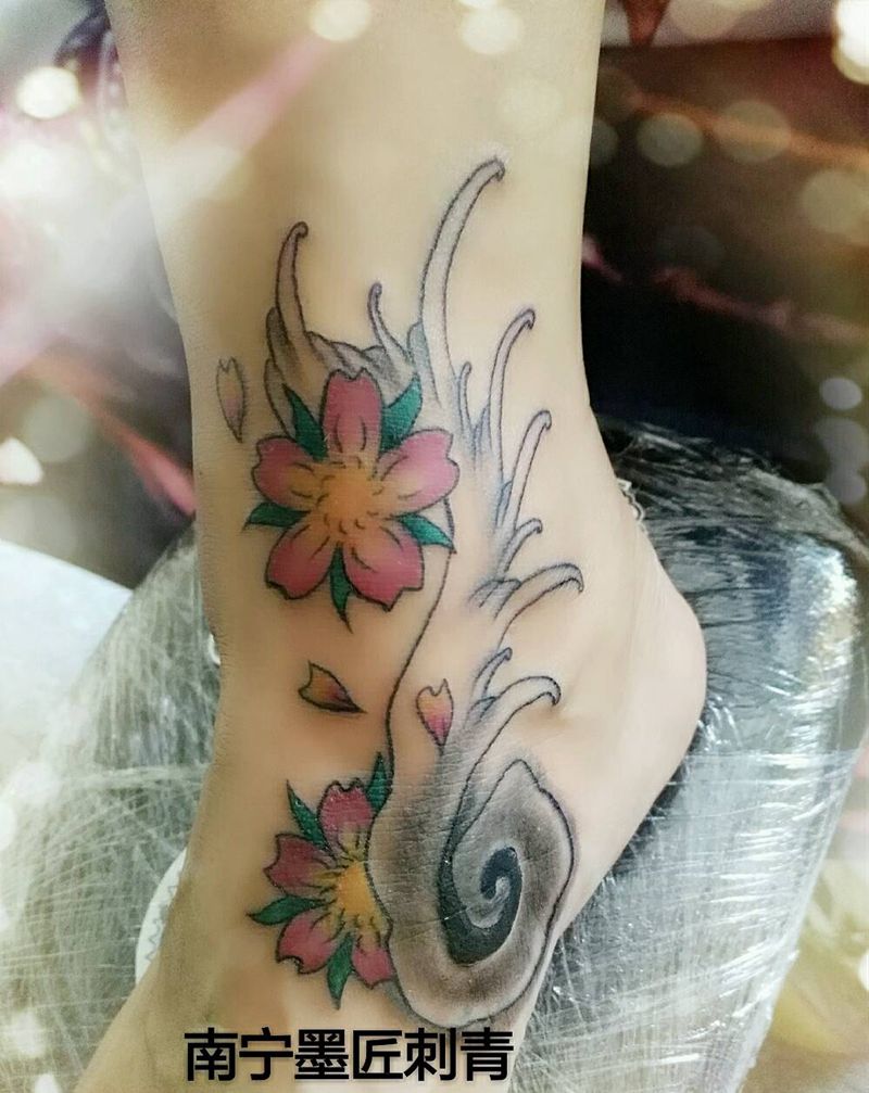 樱花遮盖作品纹身图片