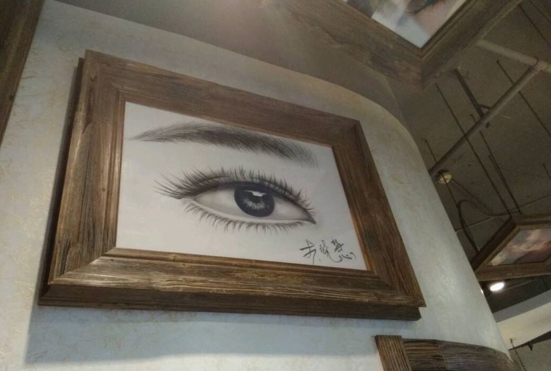 眼睛玫瑰纹身图片_传统人物植物手稿纹身图案