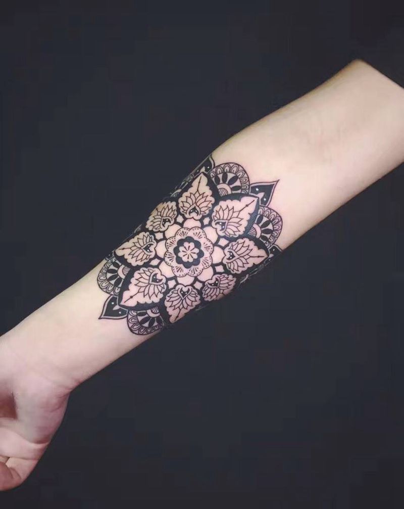 猫咪，梵花纹身图片