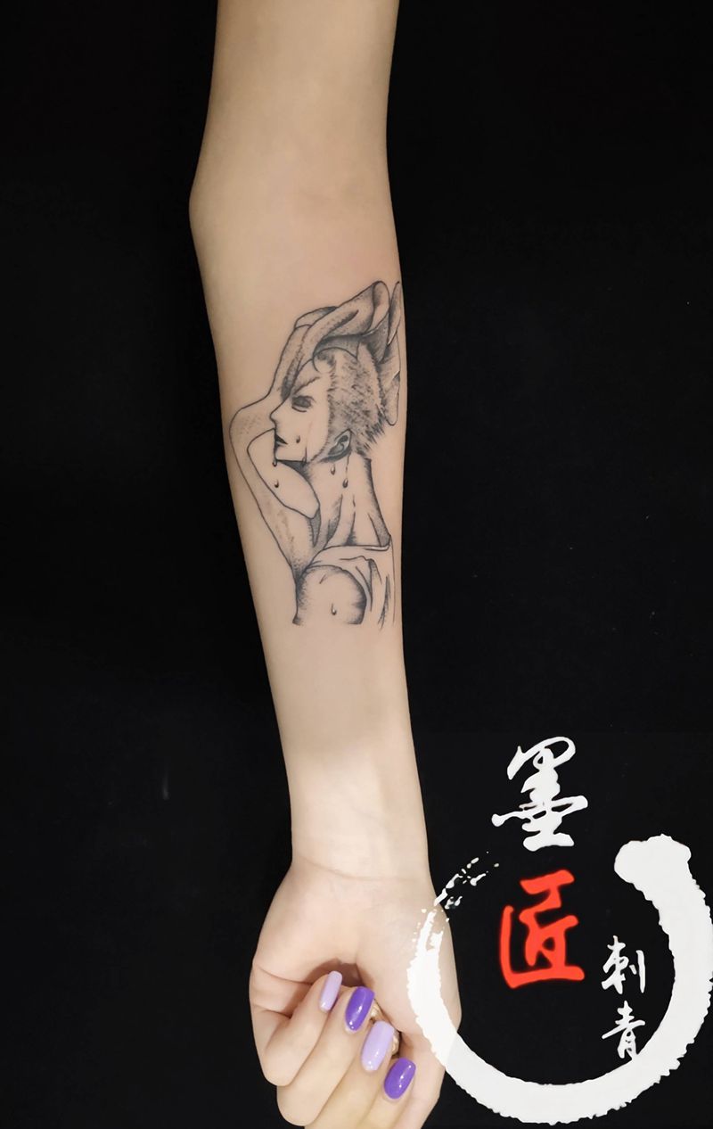 索隆纹身图片_手臂点刺纹身图案