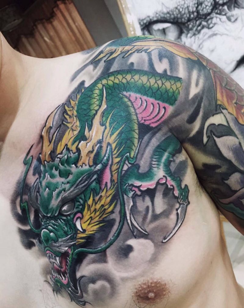 半胛遮盖纹身图片