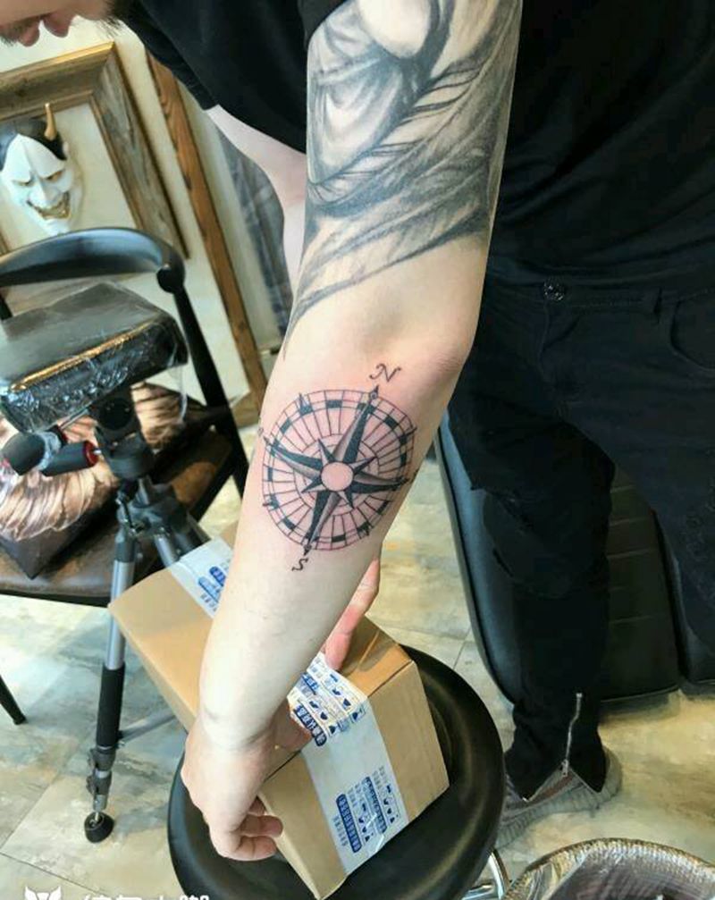 指南针纹身图片