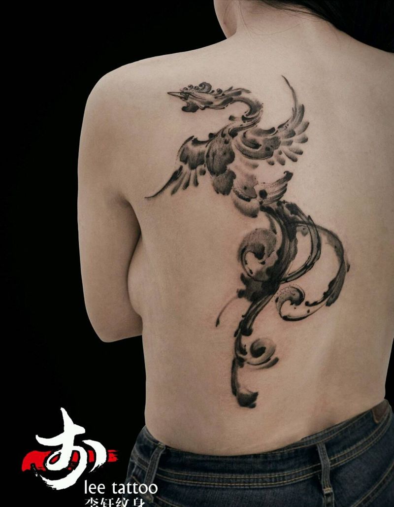 凤凰纹身图片_传统成品纹身图案