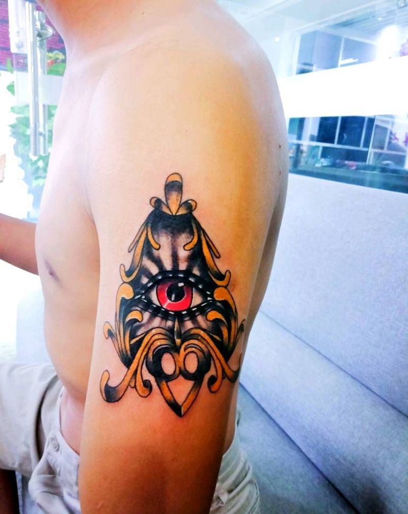 眼睛纹身图片_手臂腿部Old SchoolNew School眼睛纹身图案