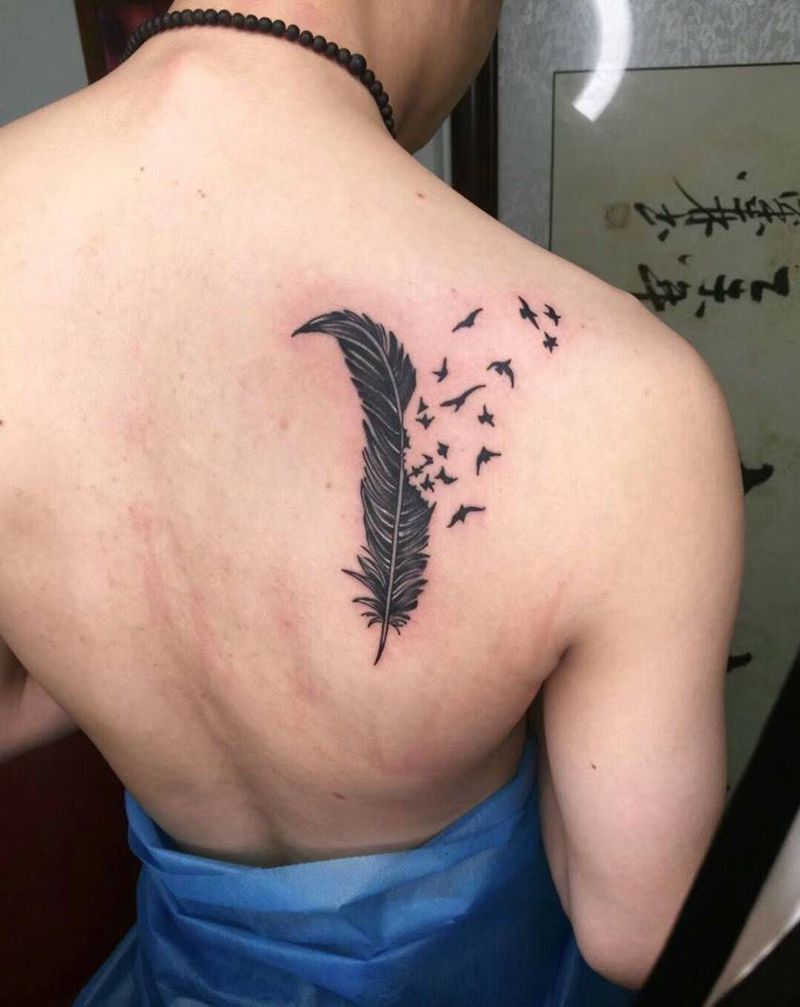 羽毛纹身图片