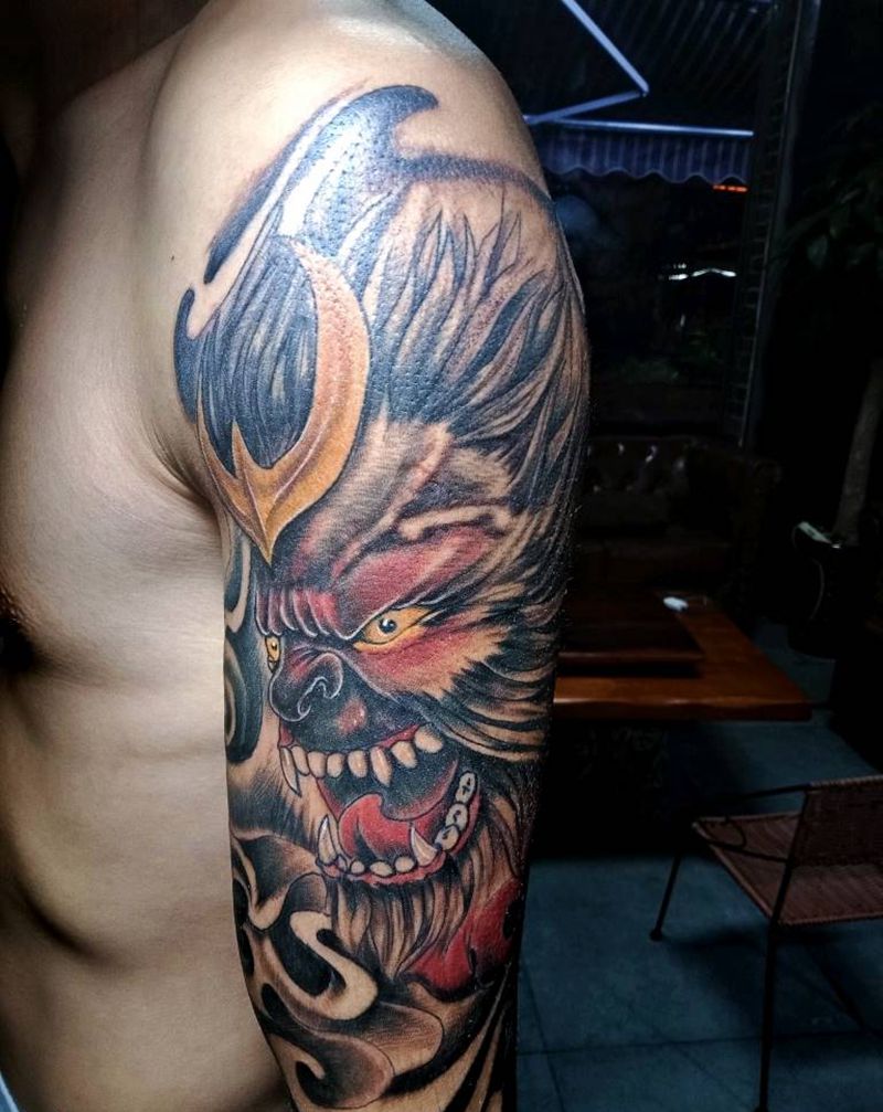 孙大圣纹身图片_手臂腿部新传统欧美写实孙大圣纹身图案