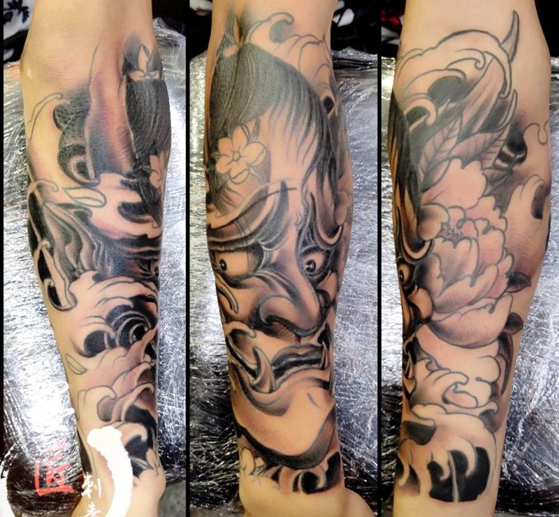 般若纹身图片_手臂新传统纹身图案