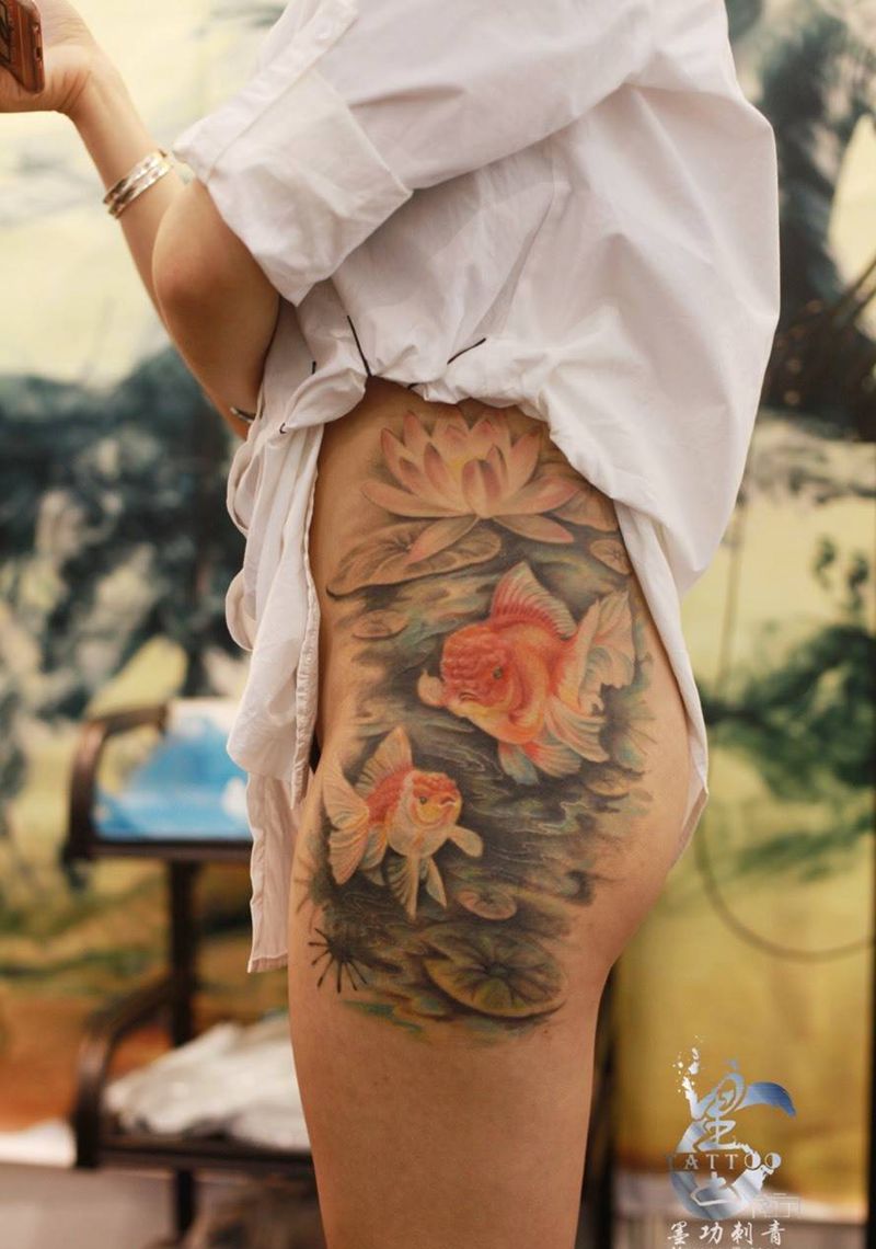 金鱼设计纹身图片