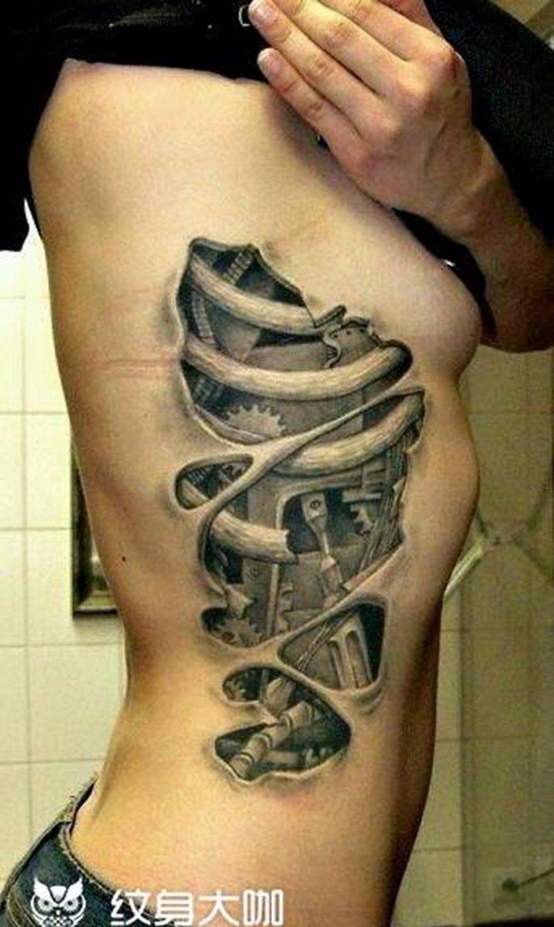 机械纹身图片_传统成品纹身图案