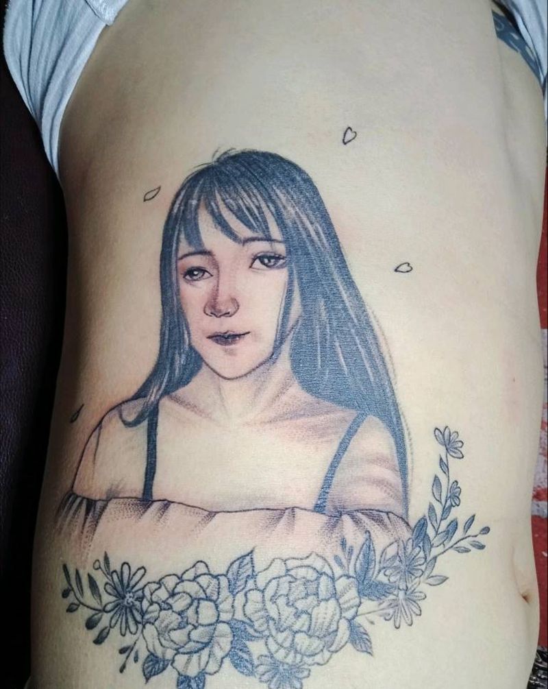 情侣纹身图片_胸部手臂欧美写实人物纹身图案