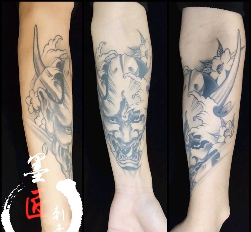 般若纹身图片_手臂新传统纹身图案