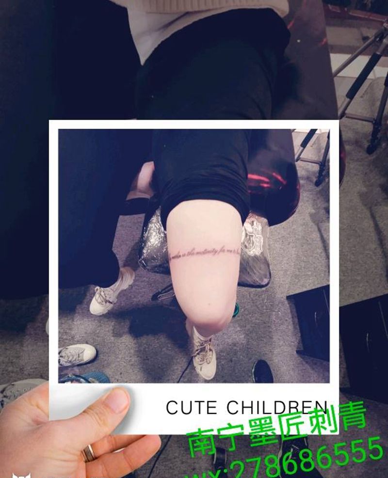 英文字母纹身图片_腿部纹身图案