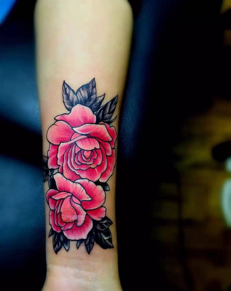 花儿纹身图片_手部欧美植物成品纹身图案