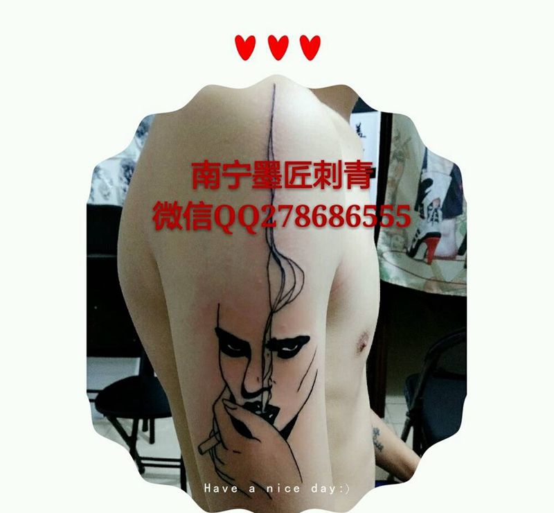 简笔风纹身图片