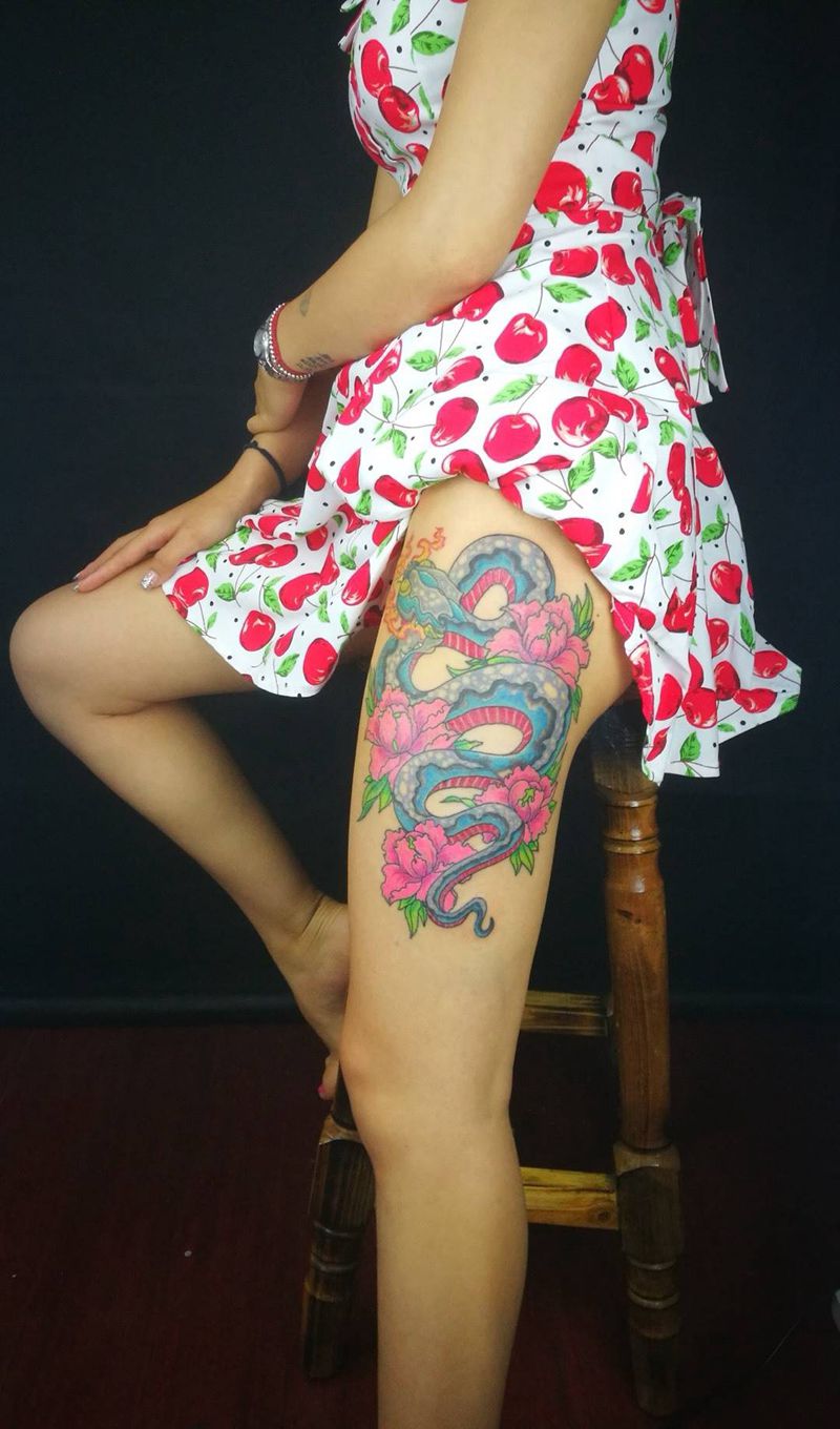 花蛇纹身图片
