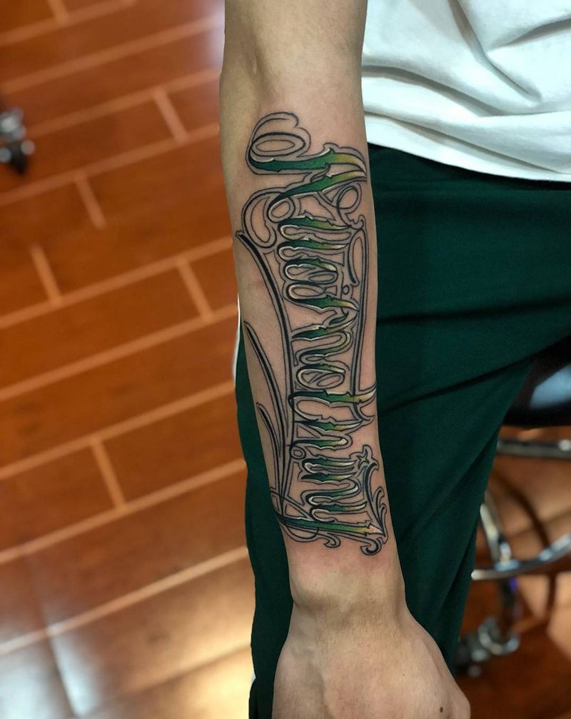 花体英文设计纹身图片