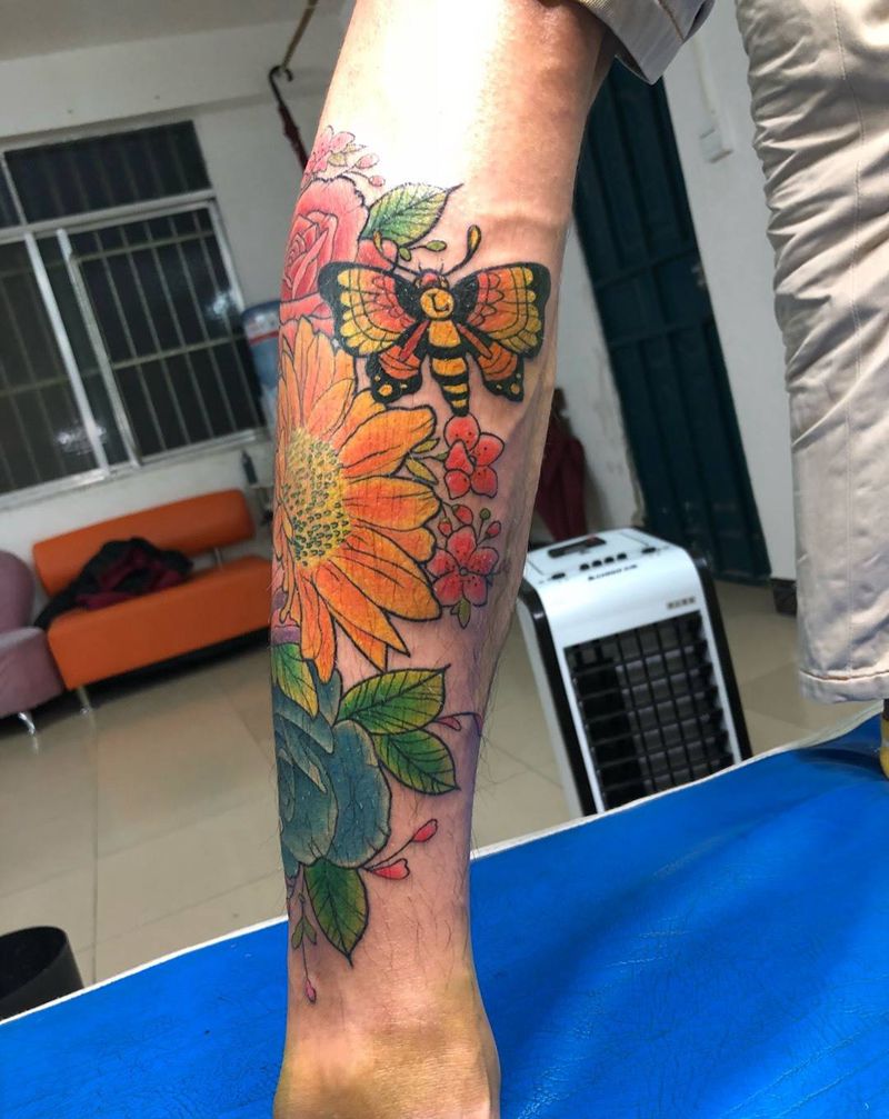 欧美花花纹身图片