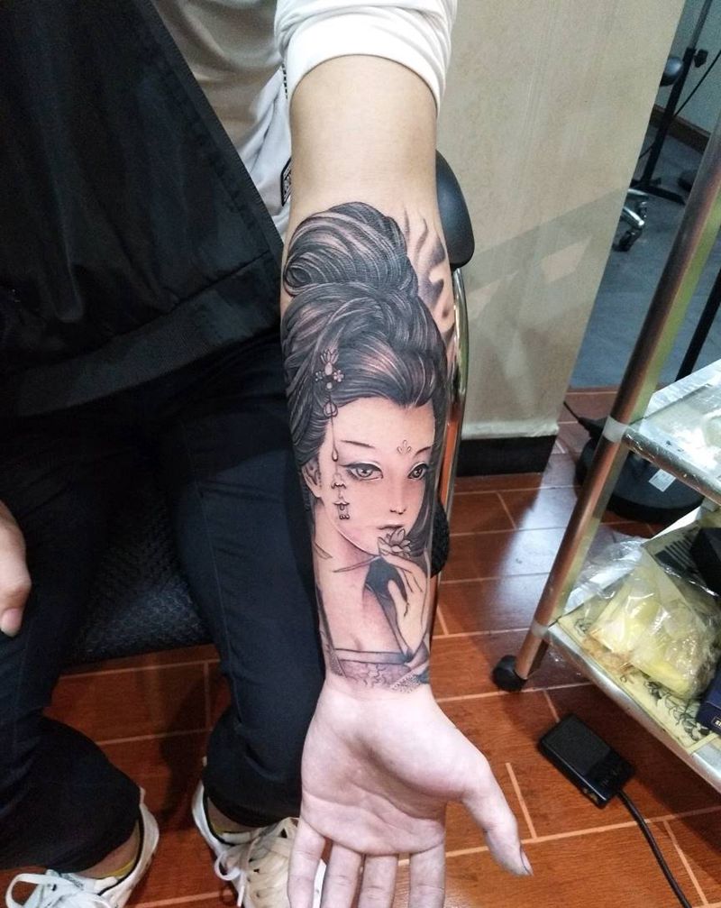 艺妓系列纹身图片