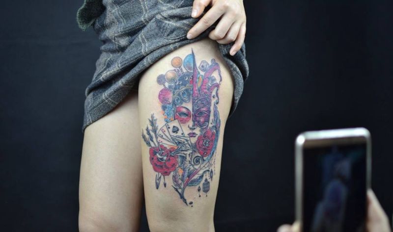 花旦小丑纹身图片