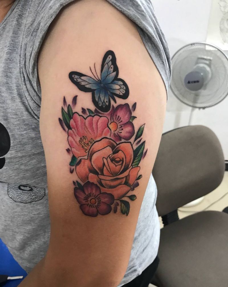 花蝴蝶纹身图片