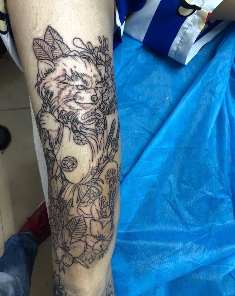 今日线条纹身图片