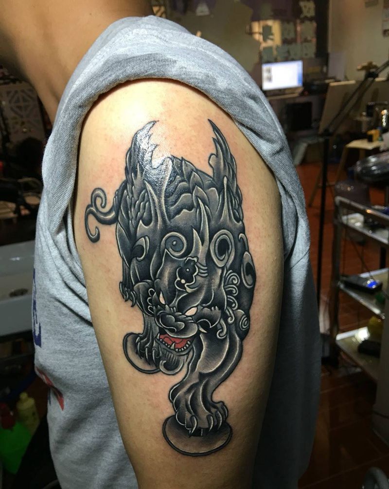 修改纹身图片_成品手臂传统动物纹身图案