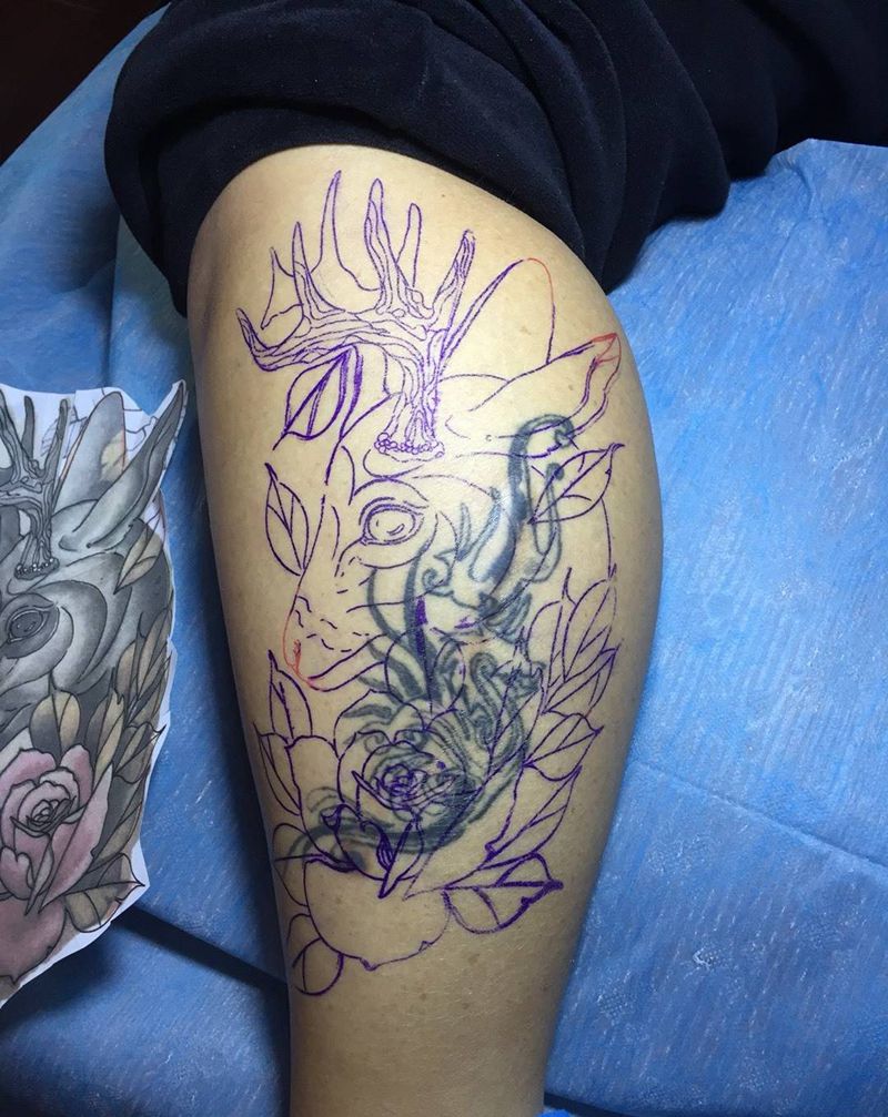 遮盖怪兽纹身图片