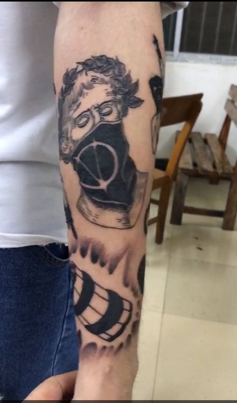 欧美拼接花臂纹身图片