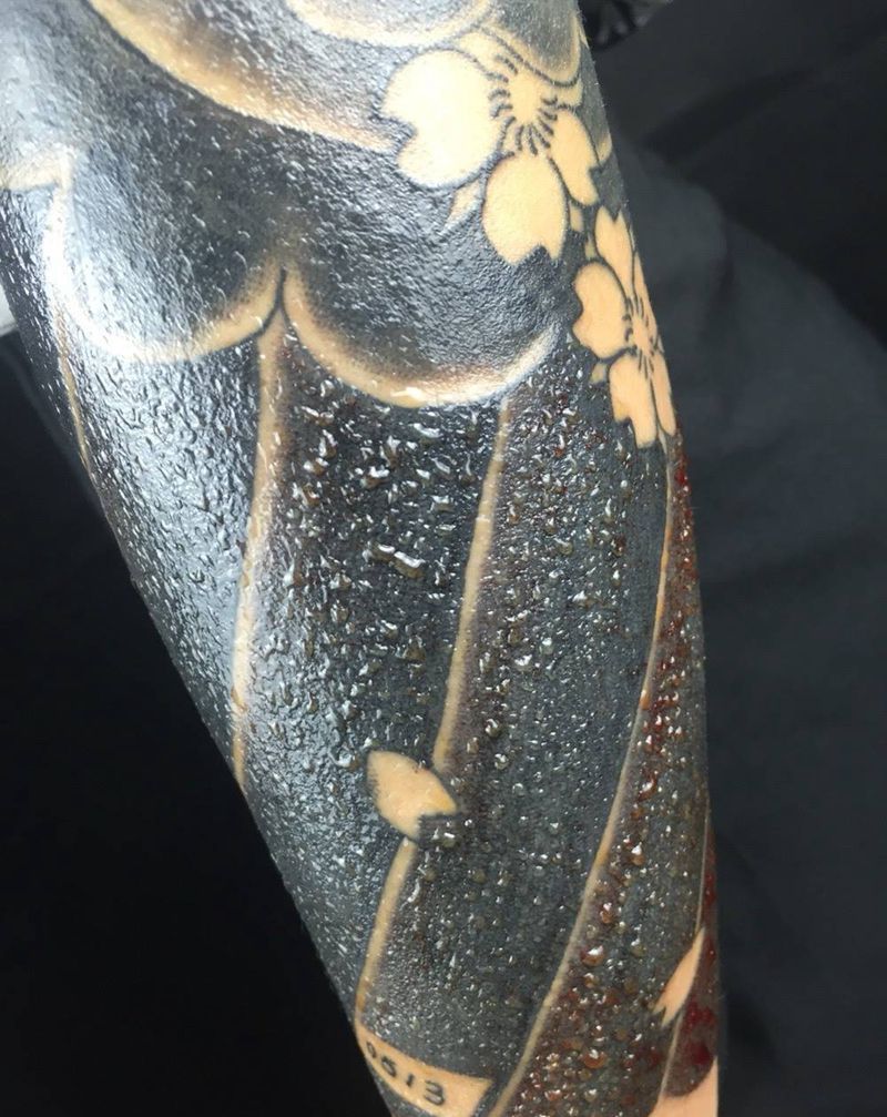 樱花臂纹身图片