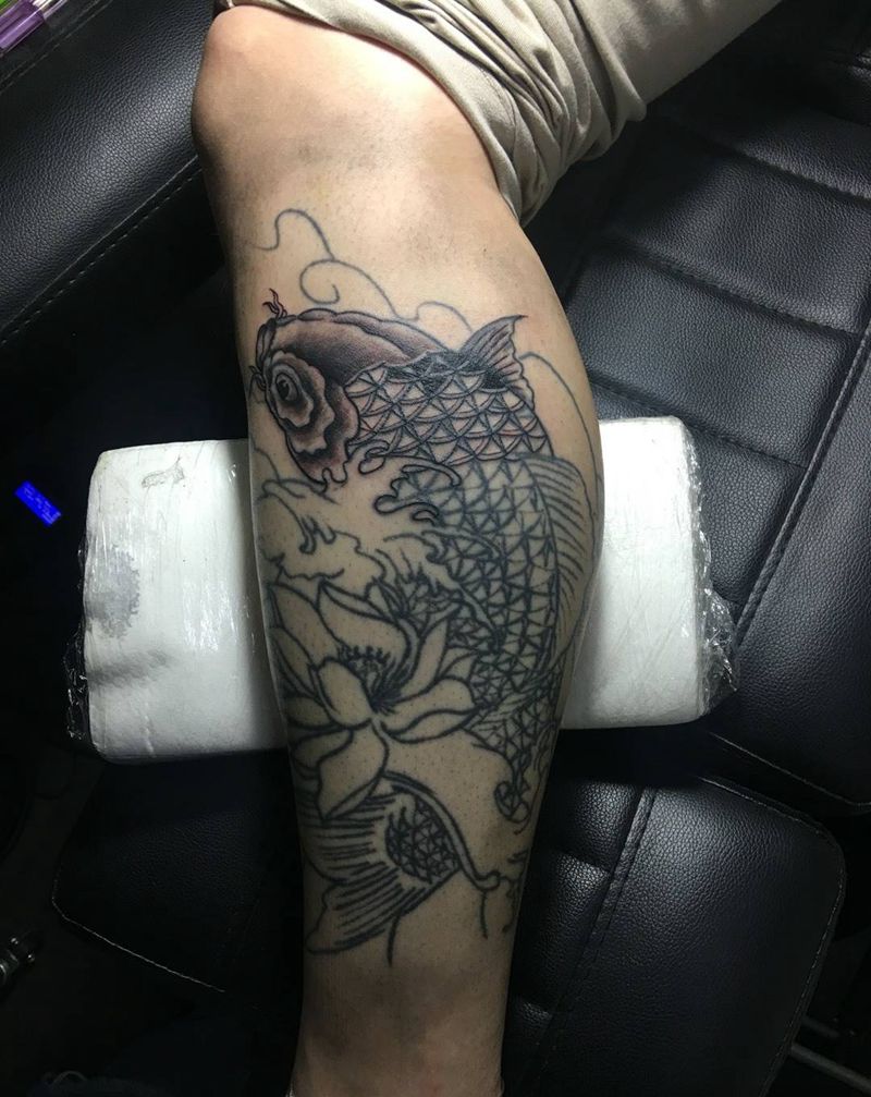 修改鲤鱼纹身图片