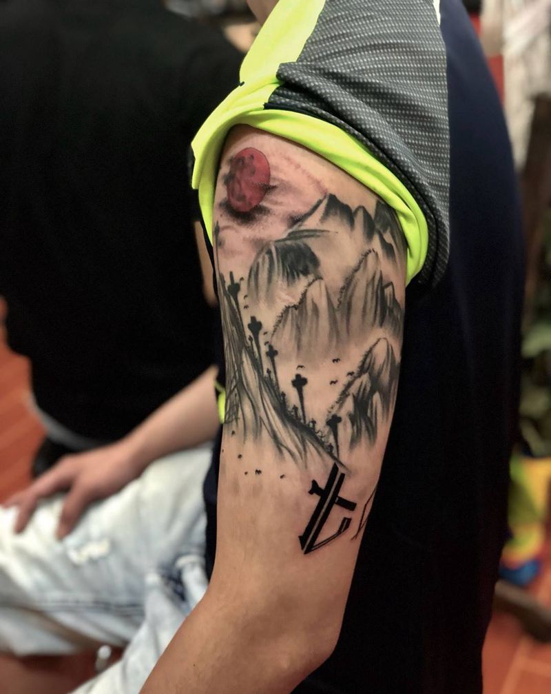 夜幕降临纹身图片