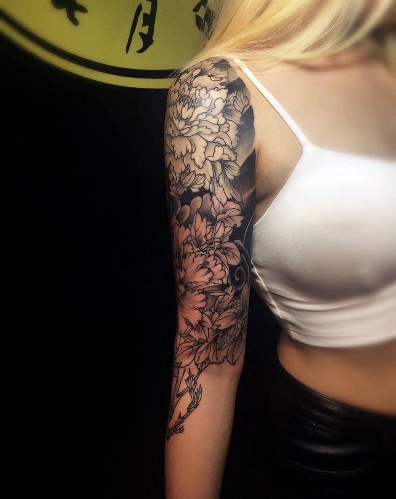 牡丹_未完纹身图片