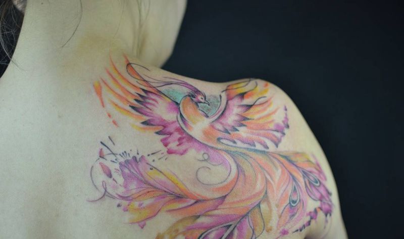 火凤凰纹身图片