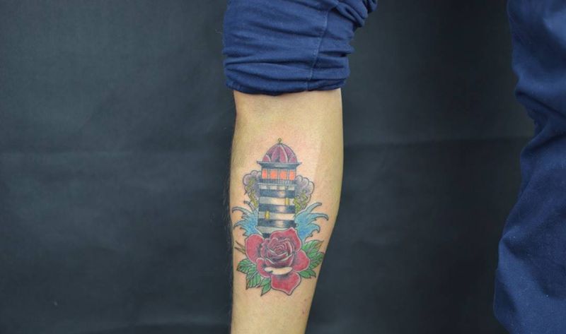 school 灯塔纹身图片
