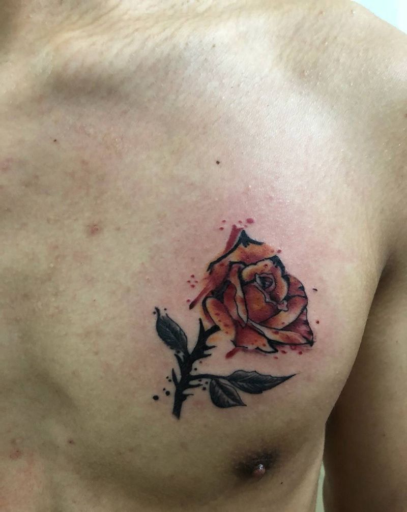 小玫瑰一个纹身图片