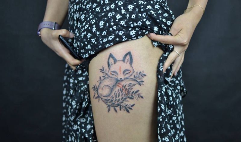 刺狐纹身图片